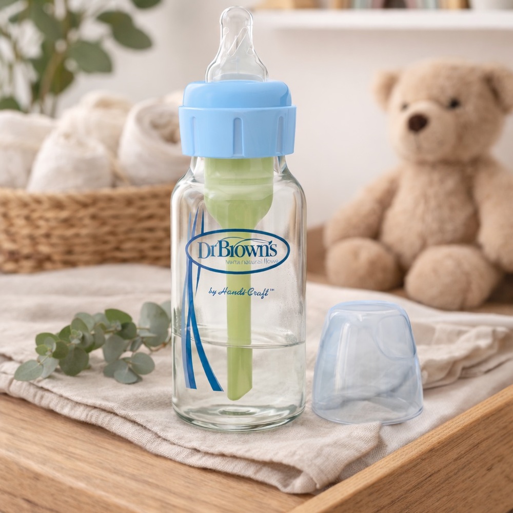 Dr. Brown’s 4oz Glass Baby Bottles (3) + Anti-Colic Vent